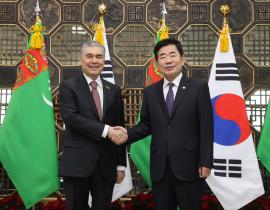 김진표 의장, 베르디무하메도프 투르크메니스탄 상원의장과 회담